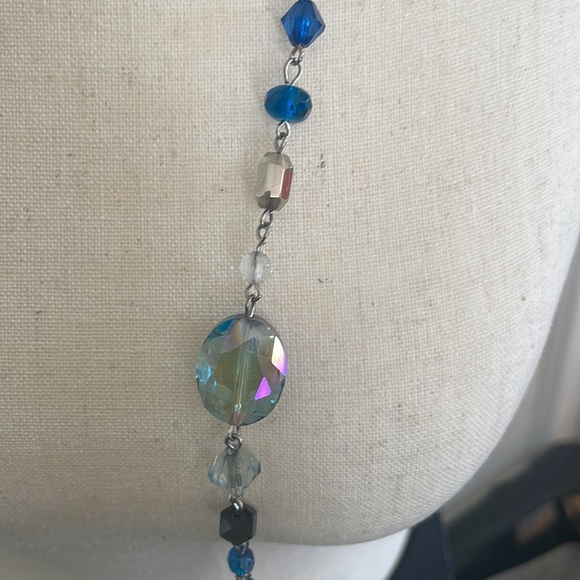 Whbm long blue and aqua necklace - Picture 4 of 4